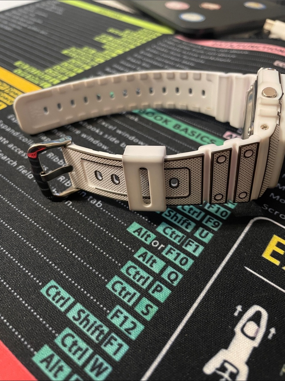 G-Shock White and Yellow Metal Accent Analog-Digital Watch - Picture 3 of 7